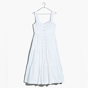 Madewell Button-Front Tiered Midi Dress